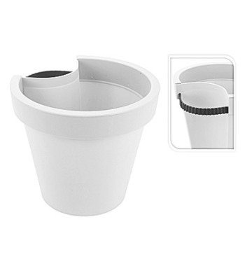 VASO FIORI PP BIANCO 23X21CM