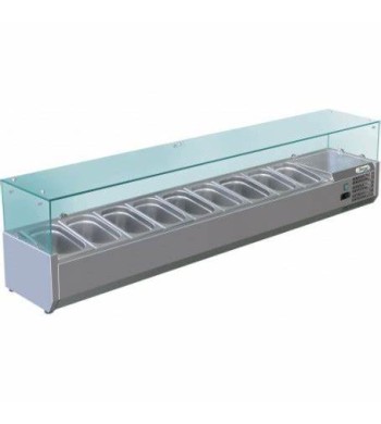 VETRINA PIZZ.INOX C°+2+8 GN.1- 3 CON VETRI DIM.200X3