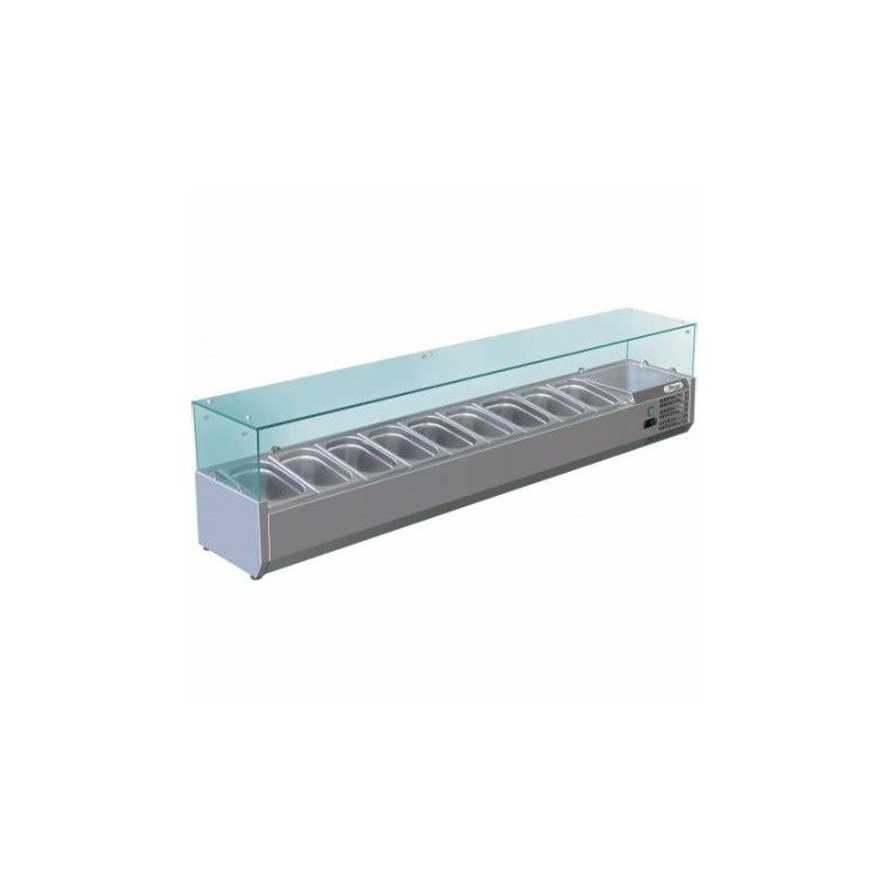 VETRINA PIZZ.INOX C°+2+8 GN.1- 3 CON VETRI DIM.200X3