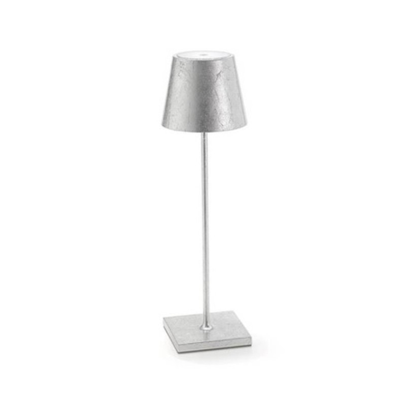 LAMPADA DA TAVOLO POLDINA CM11X38H FOGLIA ARGENTO PROM