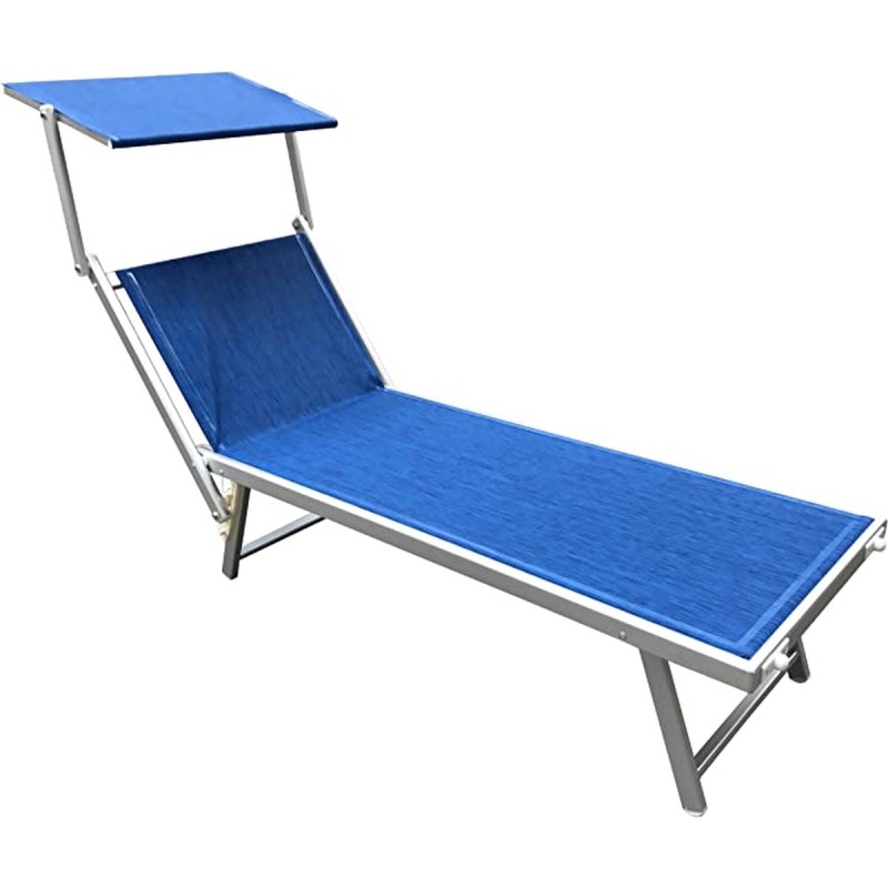 LETTINO LIDO IN ALLUMINIO PARASOLE BLU (PROMO